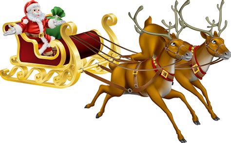 sleigh png|santa sleigh and reindeer transparent.